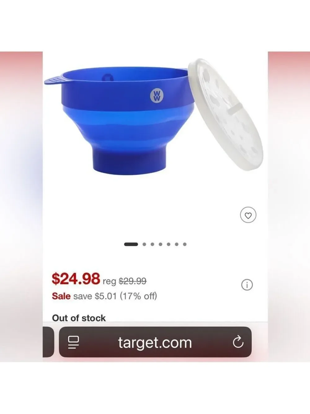 NIB WEIGHT WATCHERS Silicone Popcorn Popper with Recipe Card - Picture 12 of 14